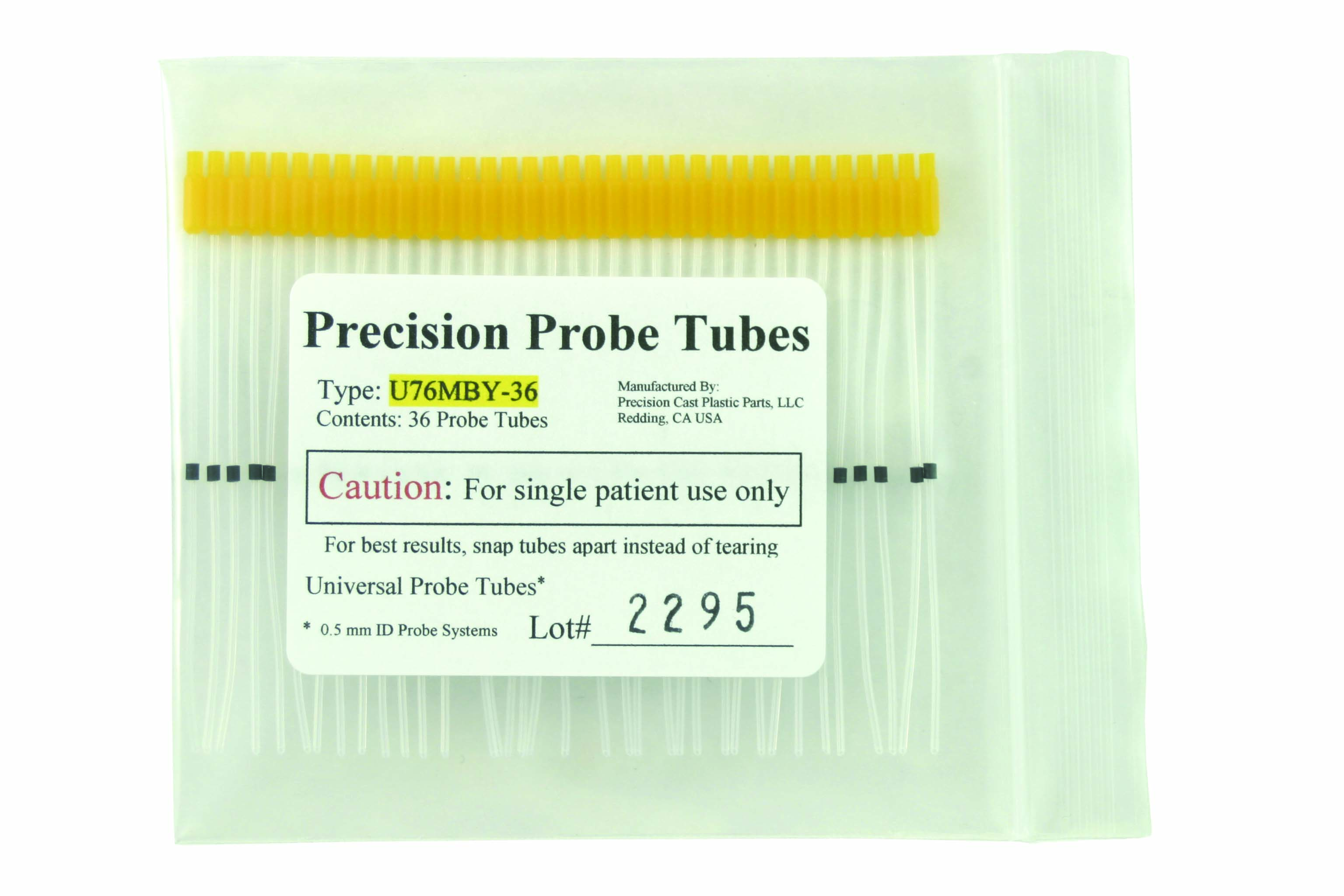 Precision Yellow Probe Tubes 
